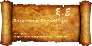 Rozenberg Erzsébet névjegykártya